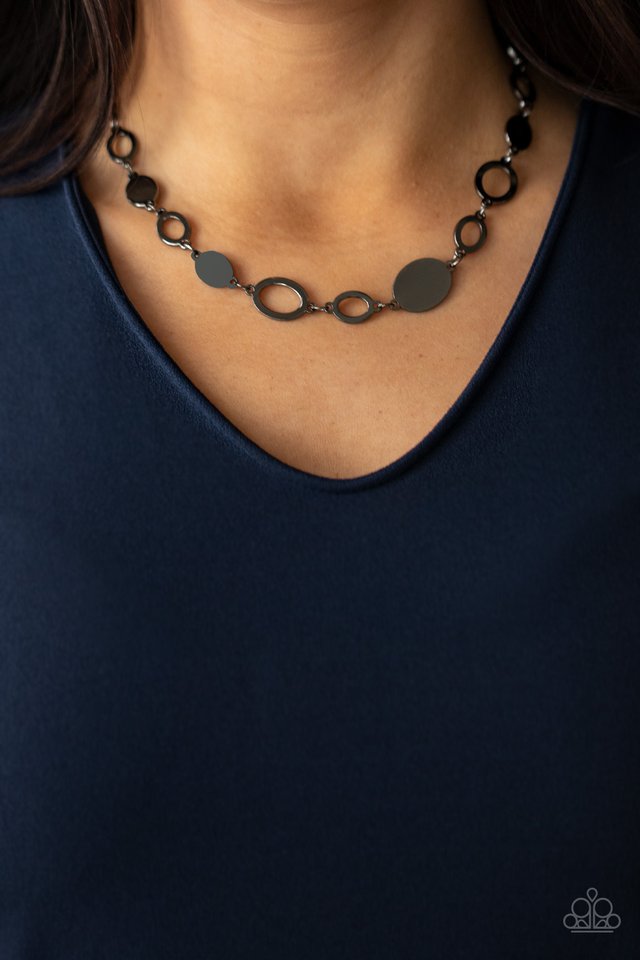 Working OVAL-time - Black - Paparazzi Necklace Image