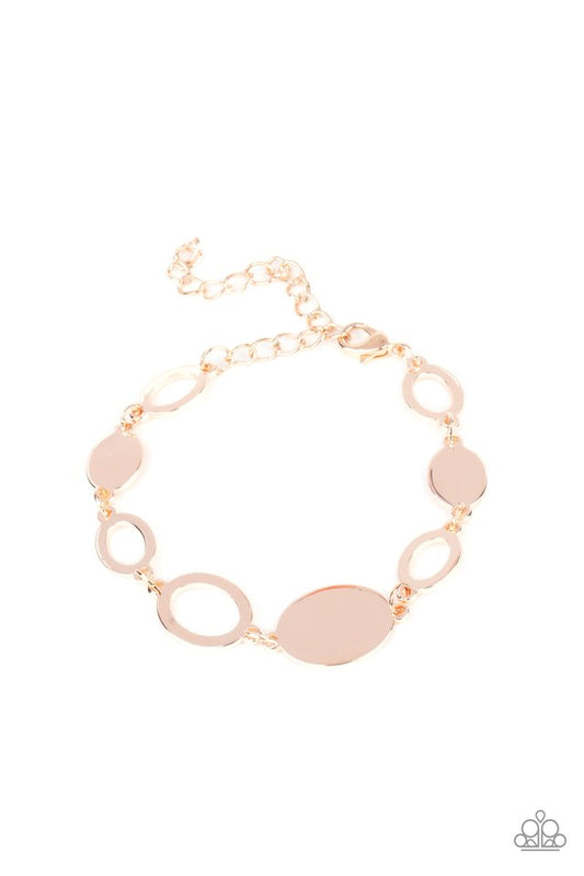 OVAL and Out - Rose Gold - Paparazzi Bracelet Image