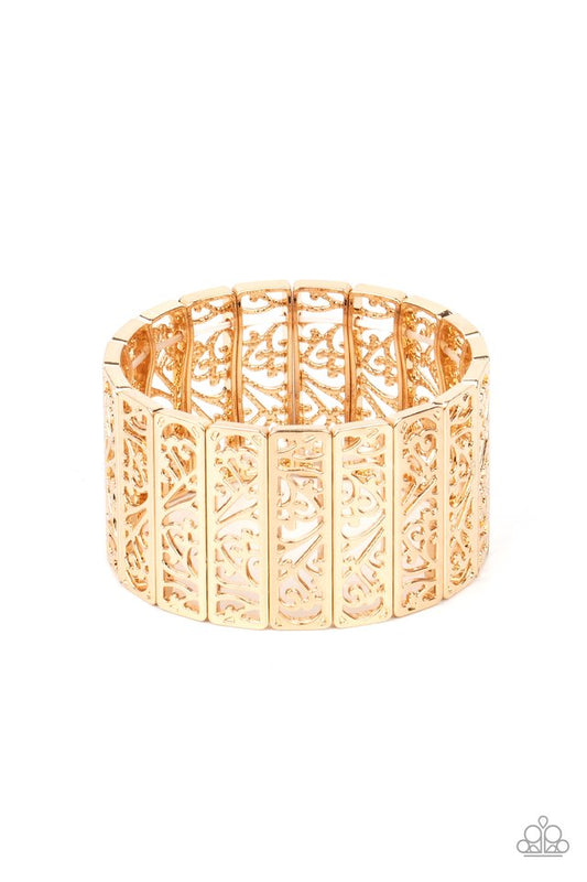 Ornate Orchards - Gold - Paparazzi Bracelet Image