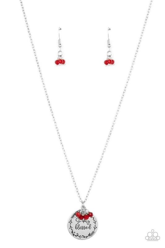 Simple Blessings - Red - Paparazzi Necklace Image