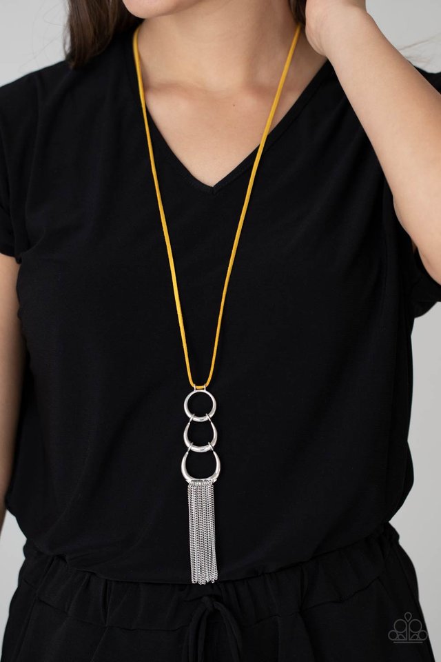 Industrial Conquest - Yellow - Paparazzi Necklace Image