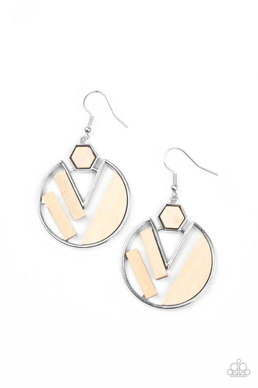 ​Petrified Posh - White - Paparazzi Earring Image