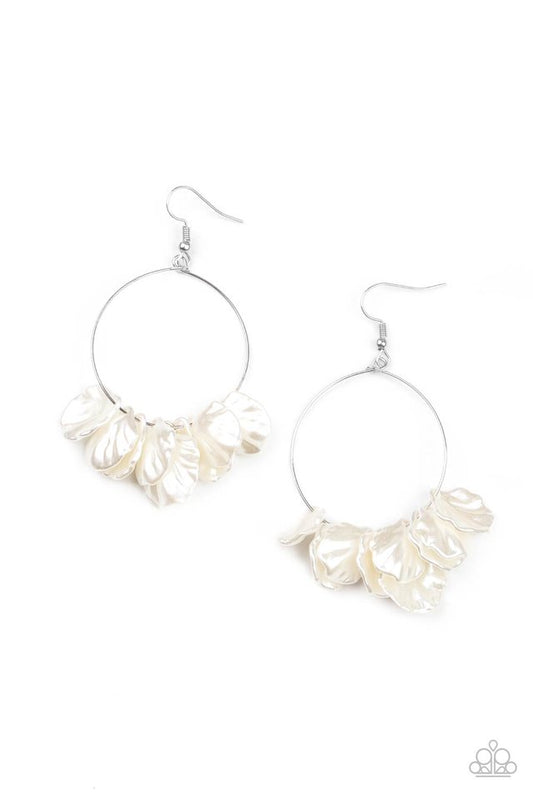 ​Sailboats and Seashells - White - Paparazzi Earring Image