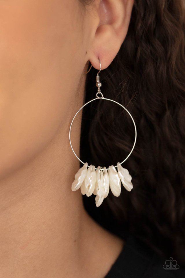​Sailboats and Seashells - White - Paparazzi Earring Image