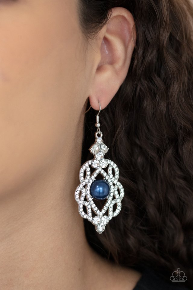 Rhinestone Renaissance - Blue - Paparazzi Earring Image