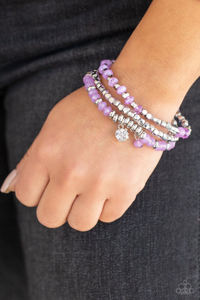 Glacial Glimmer - Purple - Paparazzi Bracelet Image