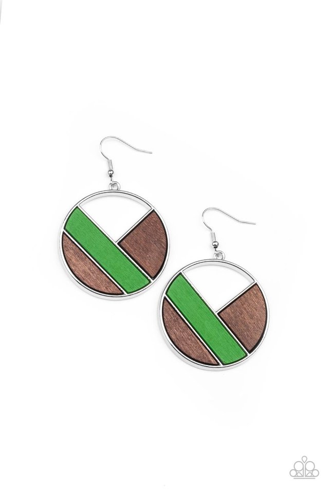 Dont Be MODest - Green - Paparazzi Earring Image