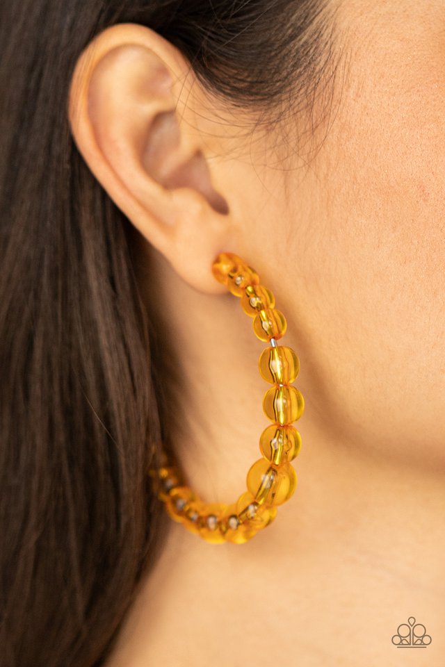 In The Clear - Orange - Paparazzi Earring Image