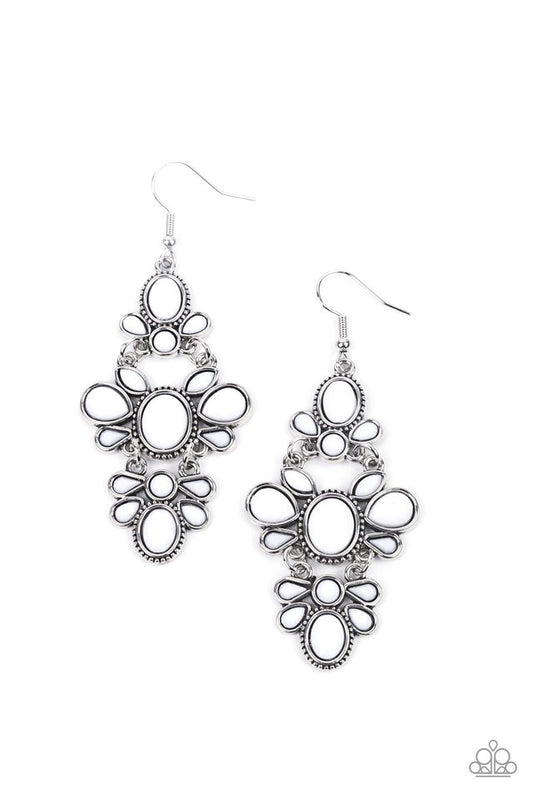 VACAY The Premises - White - Paparazzi Earring Image