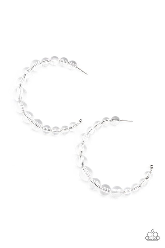 In The Clear - White - Paparazzi Earring Image
