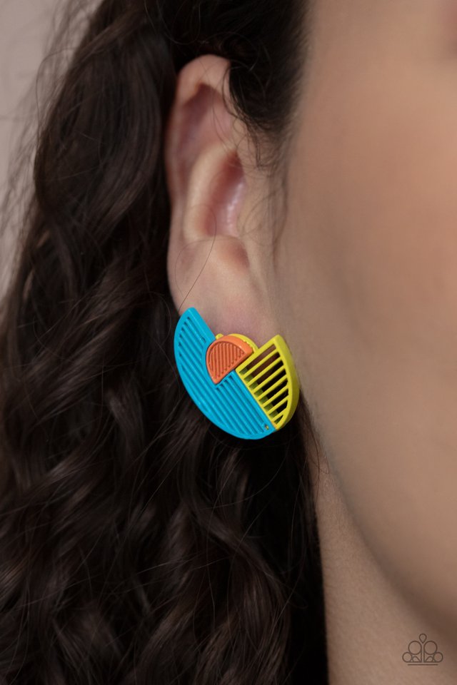 ​Its Just an Expression - Blue - Paparazzi Earring Image
