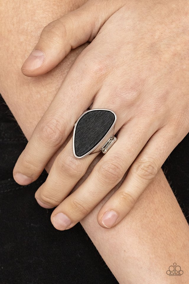 Perfectly Petrified - Black - Paparazzi Ring Image