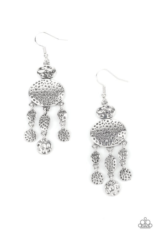 Get Your ARTIFACTS Straight - Silver - Paparazzi Earring Image