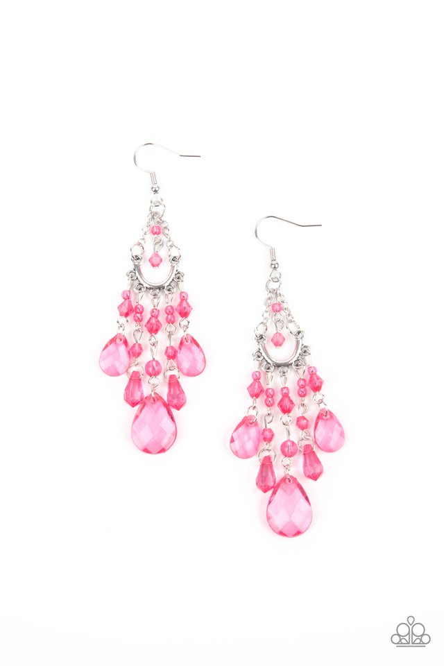 Paid Vacation - Pink - Paparazzi Earring Image