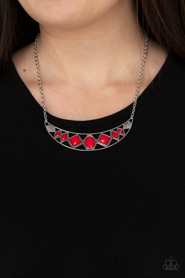 Emblazoned Era - Red - Paparazzi Necklace Image