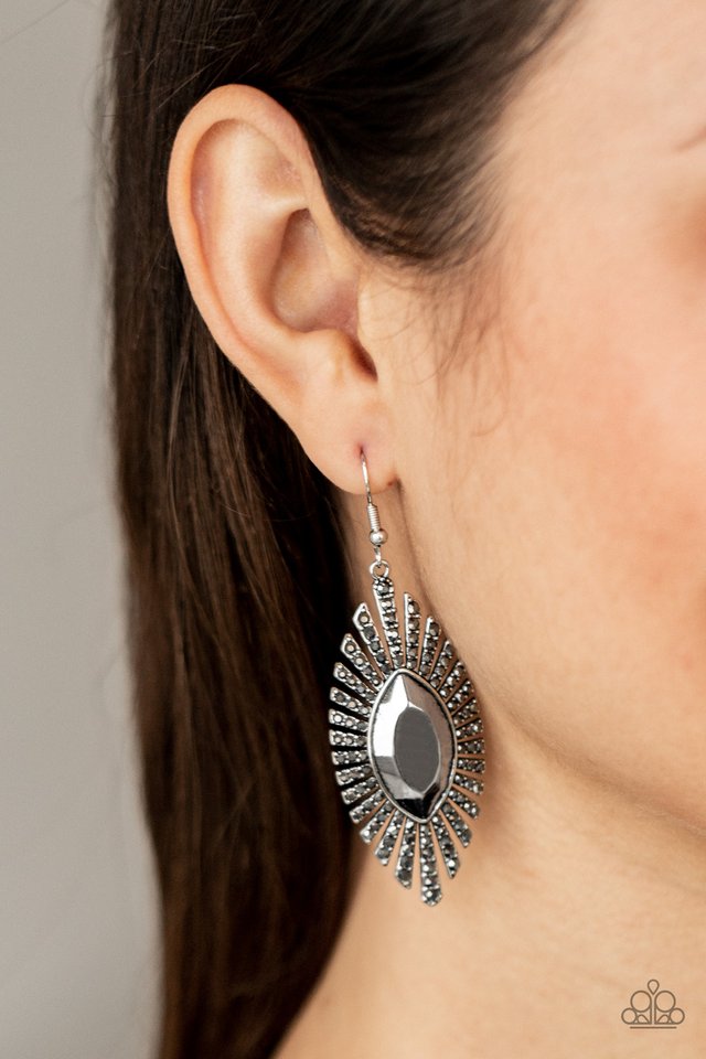 Who Is The FIERCEST Of Them All - Silver - Paparazzi Earring Image