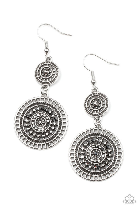 Bohemian Bedazzle - Silver - Paparazzi Earring Image