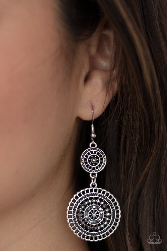 Bohemian Bedazzle - Silver - Paparazzi Earring Image