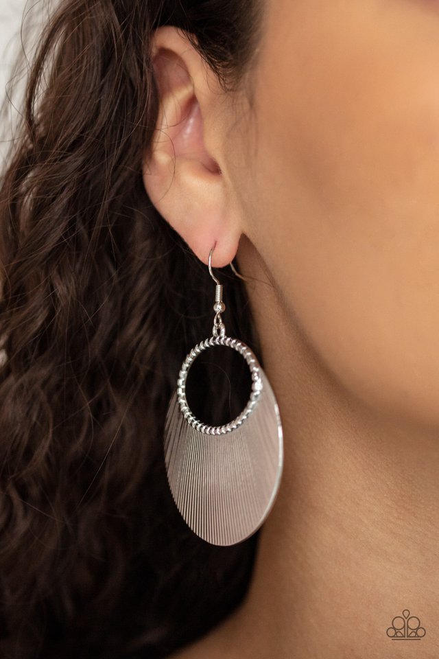 Fan Girl Glam - Silver - Paparazzi Earring Image