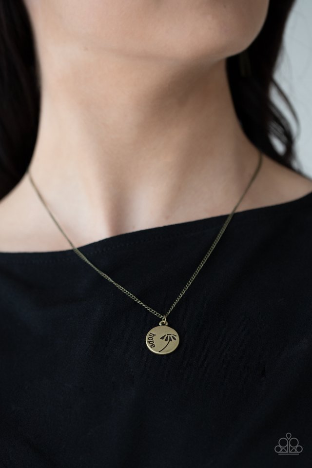 ​Hold On To Hope - Brass - Paparazzi Necklace Image