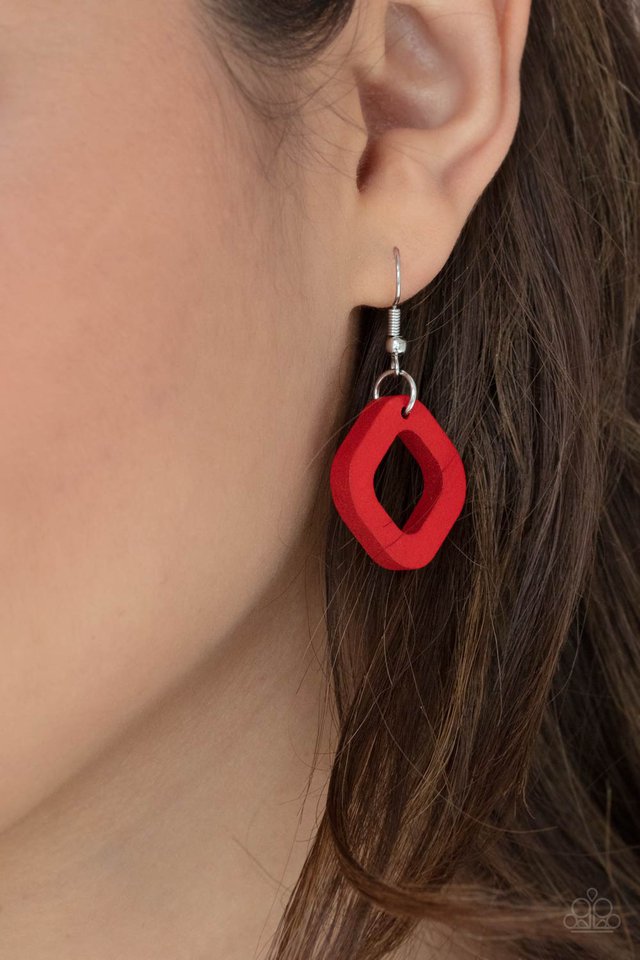 Top Of The WOOD Chain - Red - Paparazzi Necklace Image