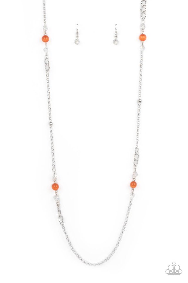 Teasingly Trendy - Orange - Paparazzi Necklace Image