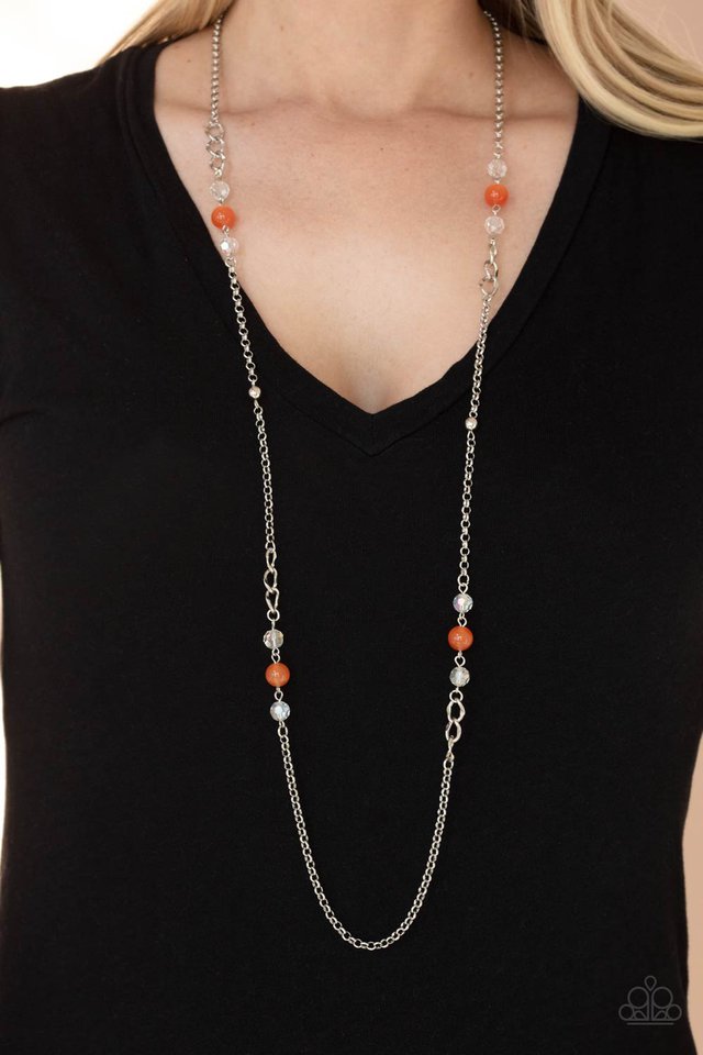 Teasingly Trendy - Orange - Paparazzi Necklace Image