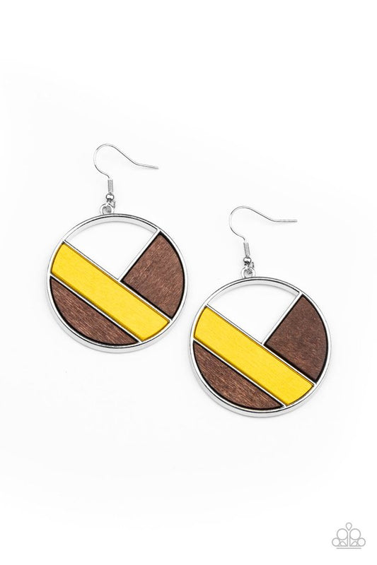 Dont Be MODest - Yellow - Paparazzi Earring Image