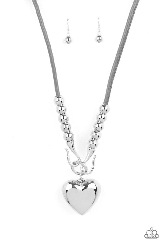 Forbidden Love - Silver - Paparazzi Necklace Image