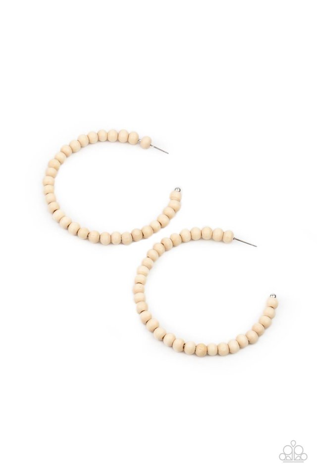 Should Have, Could Have, WOOD Have - White - Paparazzi Earring Image