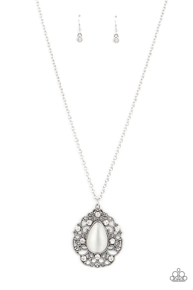 ​Bewitched Beam - White - Paparazzi Necklace Image
