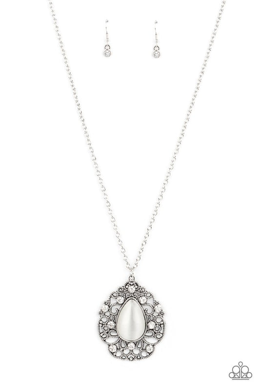 ​Bewitched Beam - White - Paparazzi Necklace Image