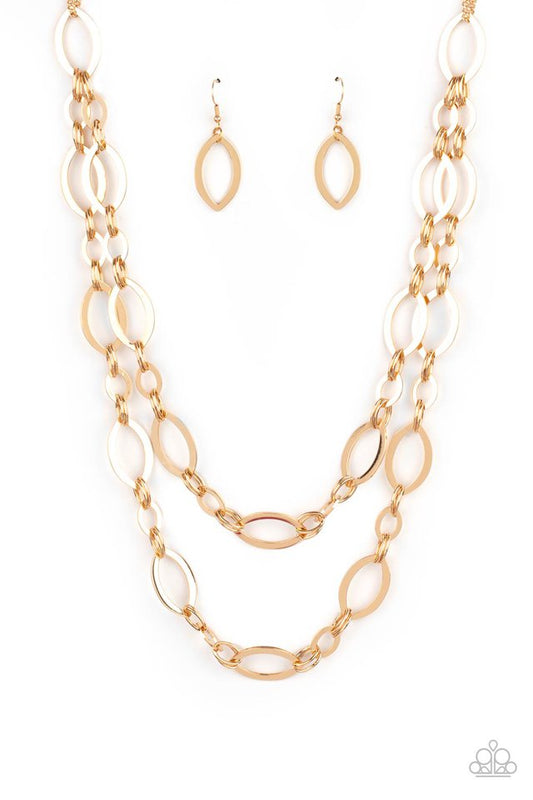 ​The OVAL-achiever - Gold - Paparazzi Necklace Image