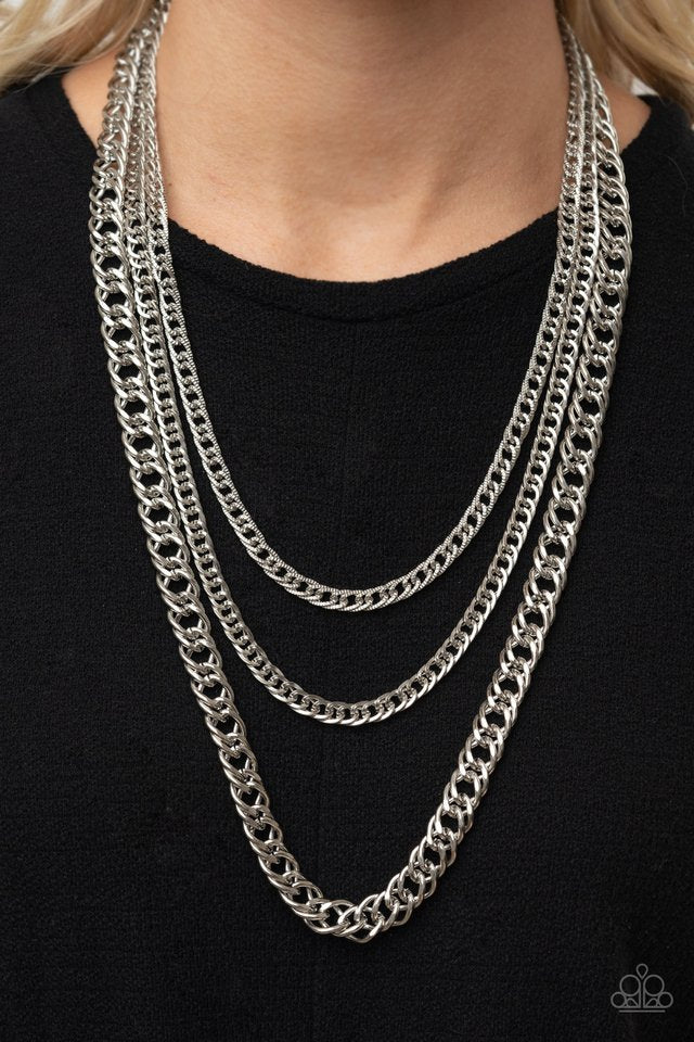 ​Chain of Champions - Silver - Paparazzi Necklace Image