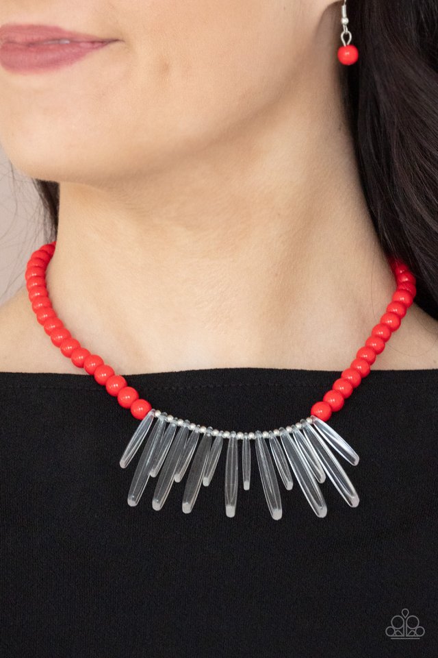 Icy Intimidation​ - Red - Paparazzi Necklace Image