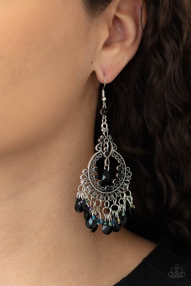​Ill Take That As A Compliment - Black - Paparazzi Earring Image