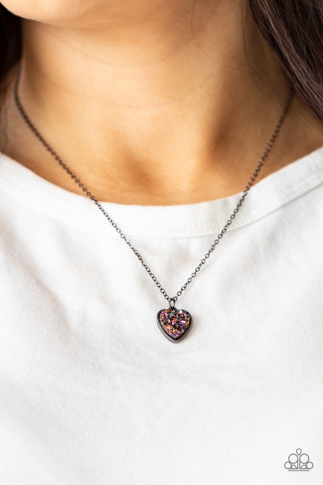 Pitter-Patter, Goes My Heart - Purple - Paparazzi Necklace Image