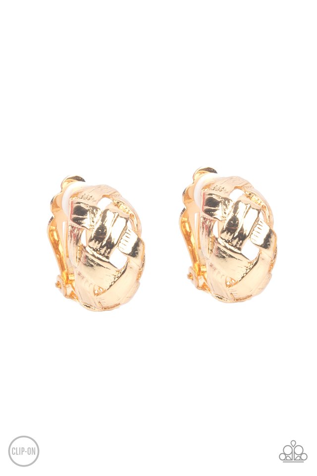 ​Wrought With Edge - Gold - Paparazzi Earring Image