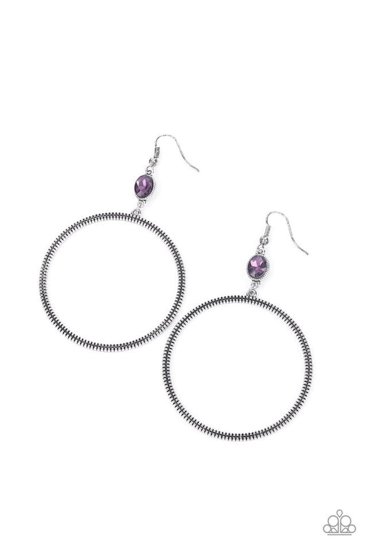 Work That Circuit - Purple - Paparazzi Earring Image