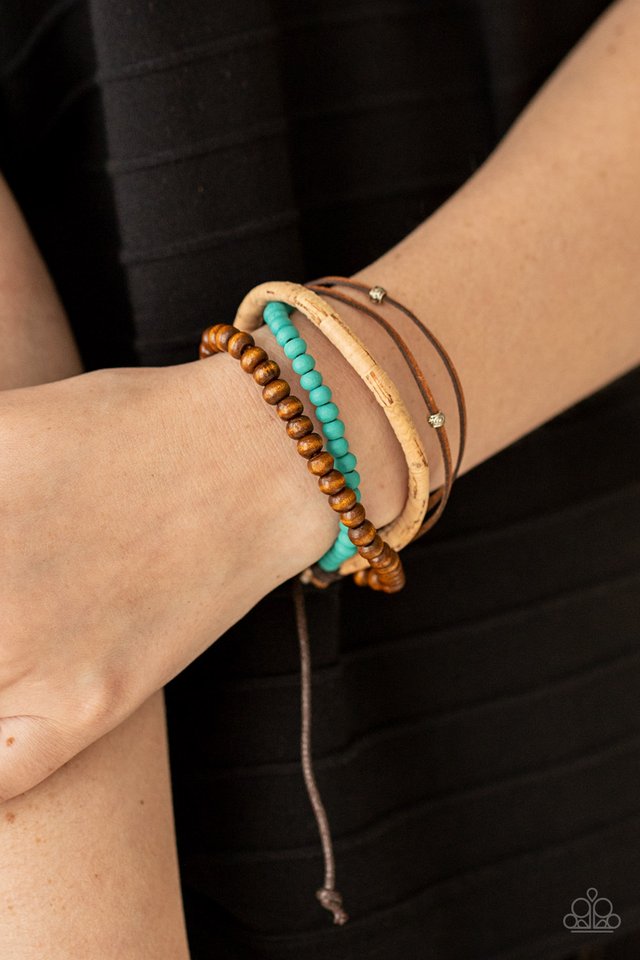 STACK To Basics - Blue - Paparazzi Bracelet Image