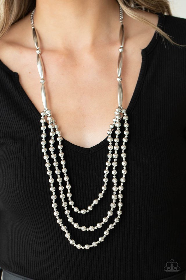 ​Beaded Beacon - Silver - Paparazzi Necklace Image
