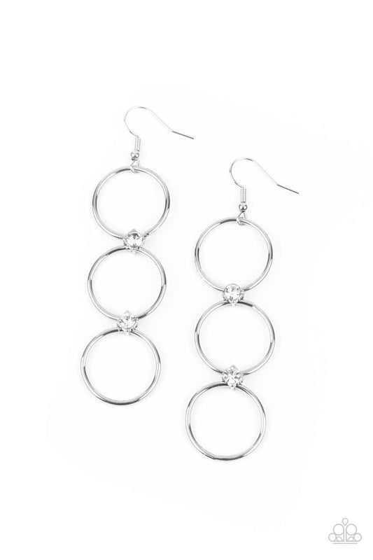 ​Refined Society - White - Paparazzi Earring Image
