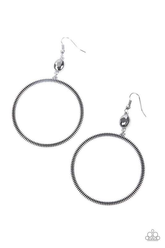 Work That Circuit - Silver - Paparazzi Earring Image