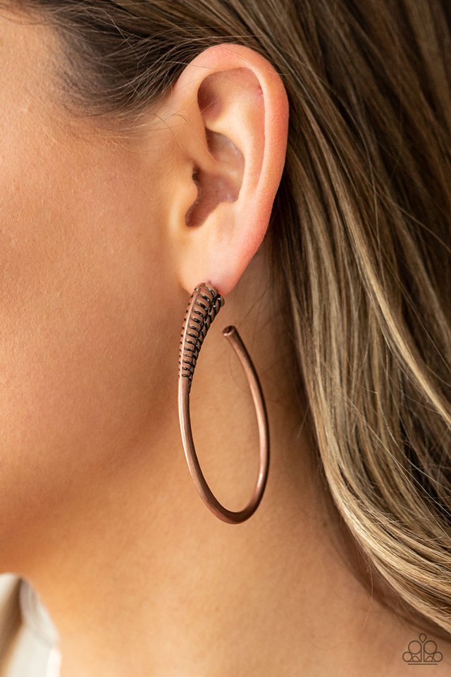 ​Fully Loaded - Copper - Paparazzi Earring Image