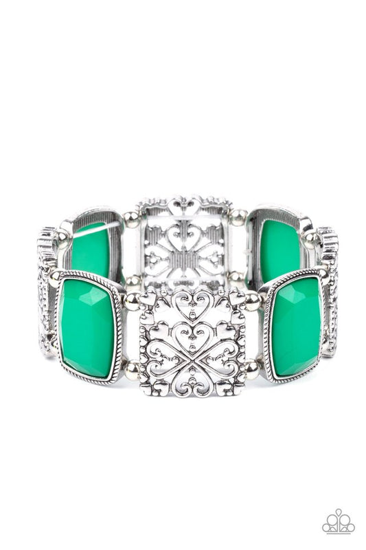 ​Colorful Coronation - Green - Paparazzi Bracelet Image