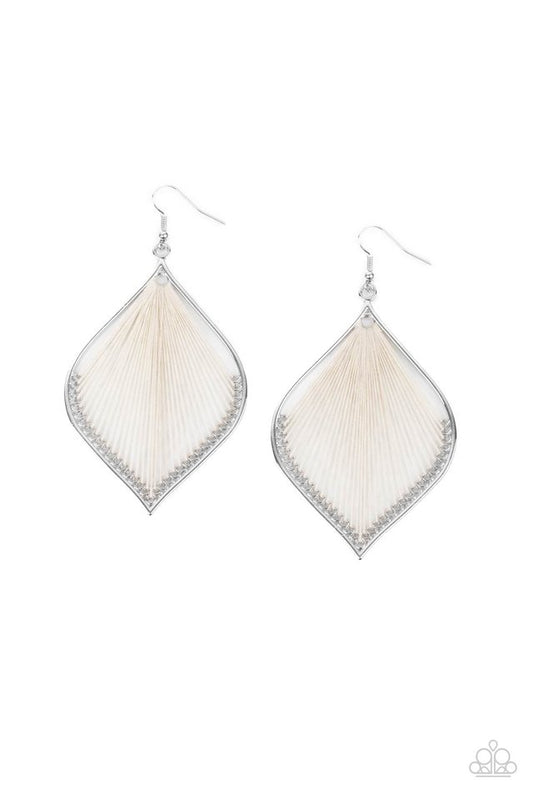 ​String Theory - White - Paparazzi Earring Image