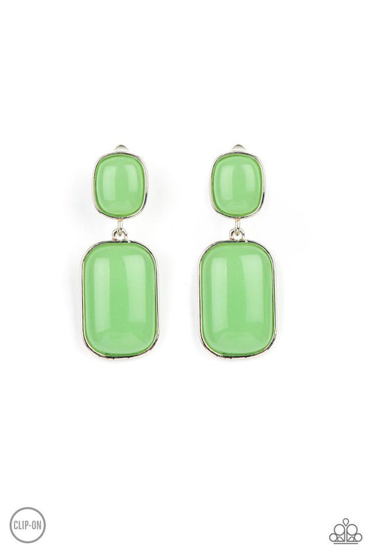 ​Meet Me At The Plaza - Green - Paparazzi Earring Image