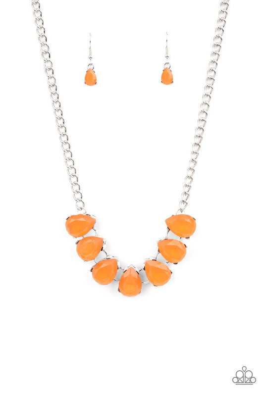 ​Above The Clouds - Orange - Paparazzi Necklace Image