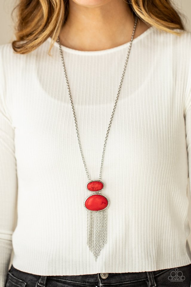 ​Meet Me At Sunset - Red - Paparazzi Necklace Image