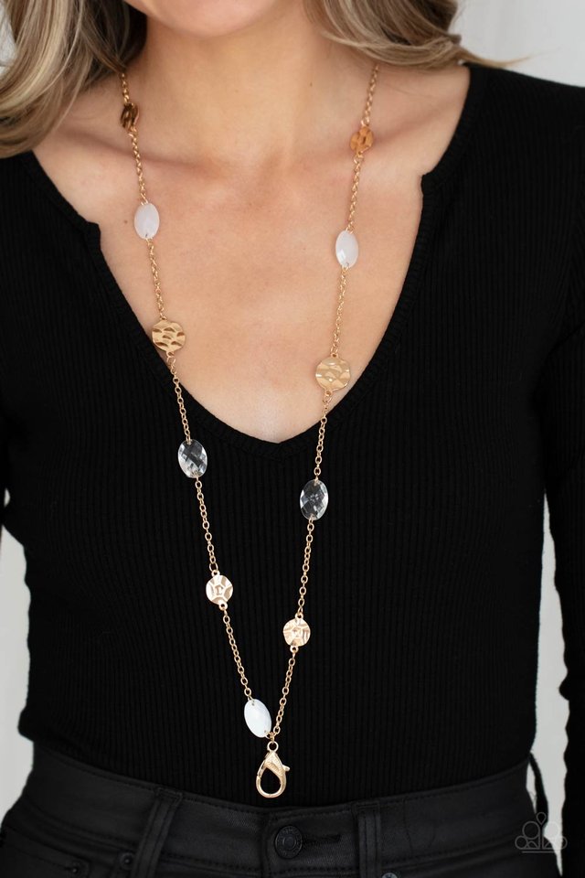 ​Glossy Glamorous - White - Paparazzi Necklace Image